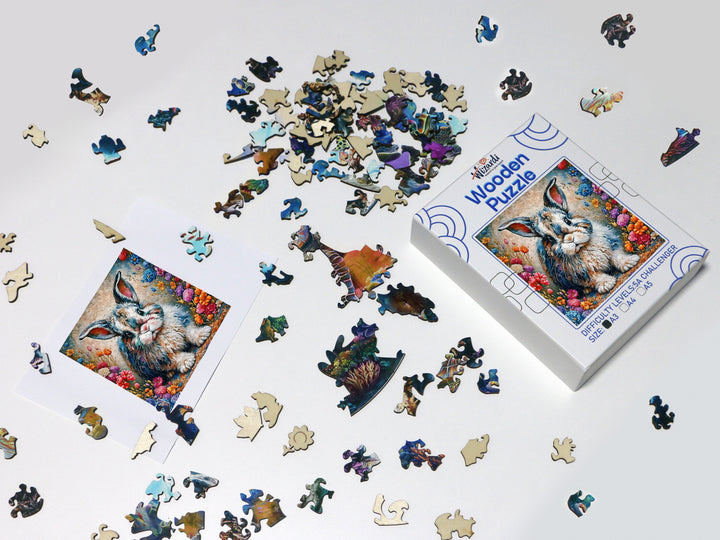 Rabbit - Jigsaw Wooden Puzzle by Wizardi F07N9-2