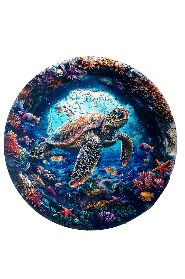 Sea Turtle - Jigsaw Wooden Puzzle by Wizardi F07N9-32