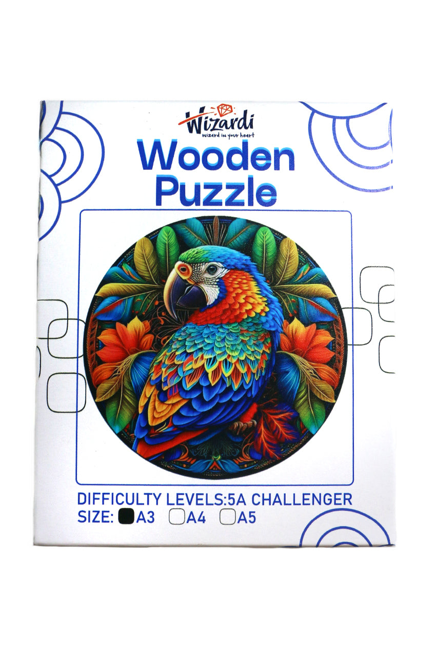 Colorful Parrot - Jigsaw Wooden Puzzle by Wizardi F07N9-34