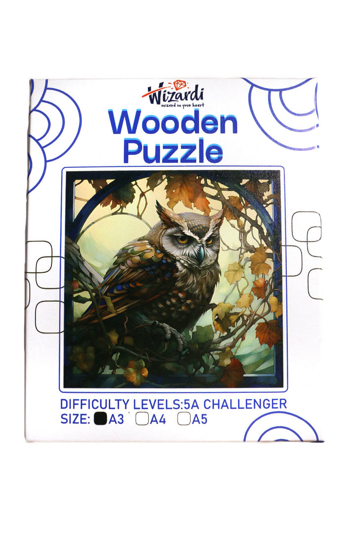 Owl - Jigsaw Wooden Puzzle by Wizardi F07N9-6