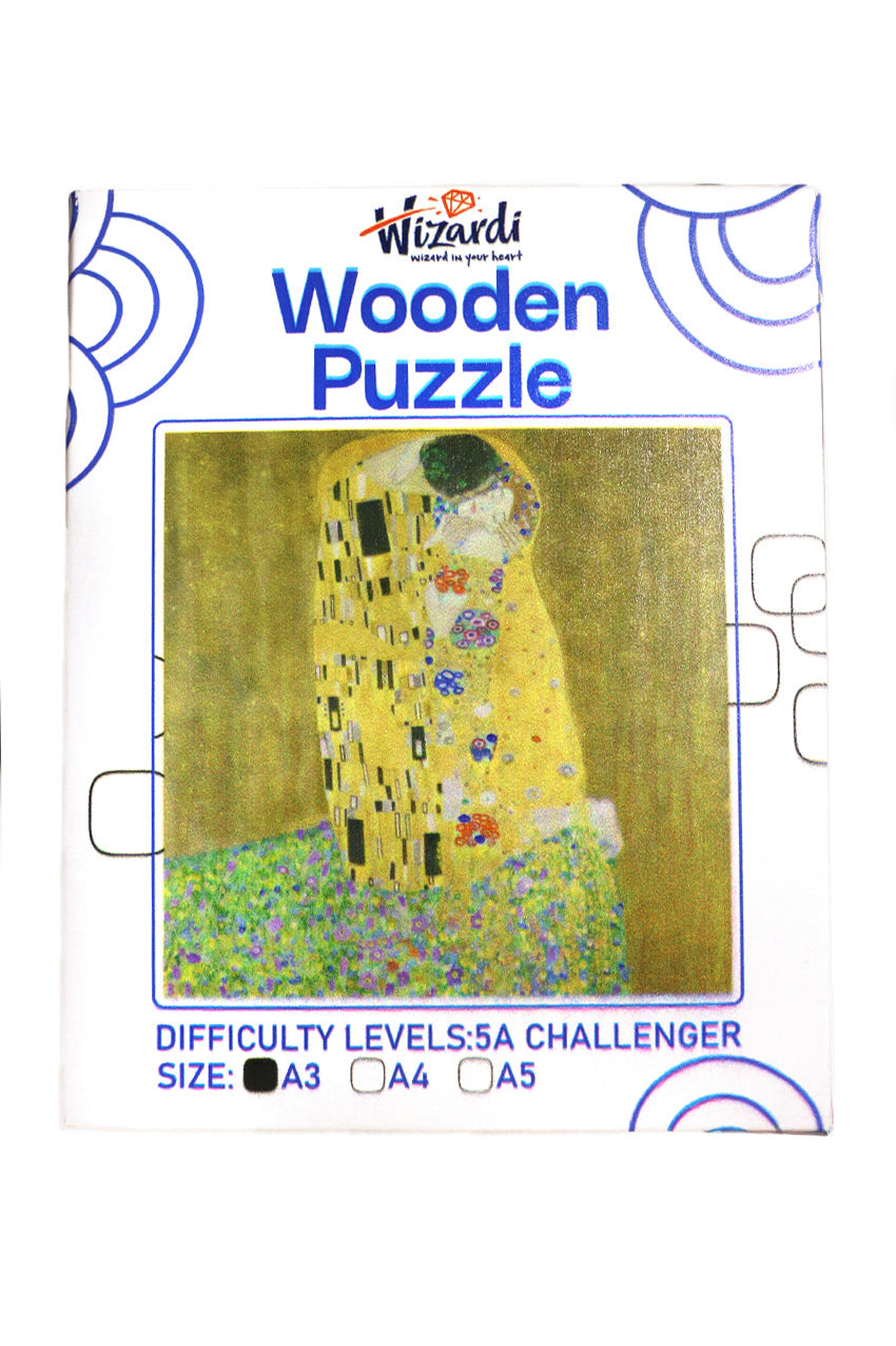 The Kiss after Gustav Klimt - Jigsaw Wooden Puzzle by Wizardi F07N9-7