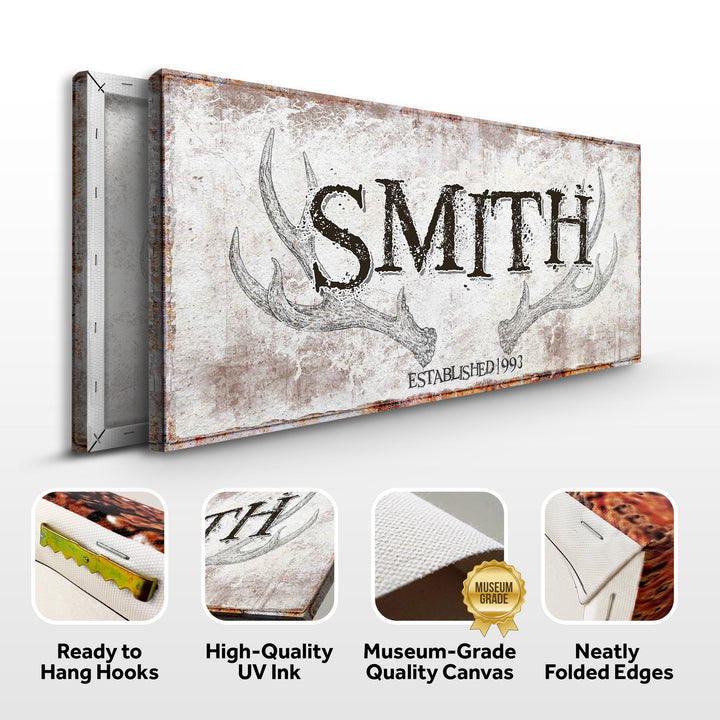 Rustic Family Antler Sign