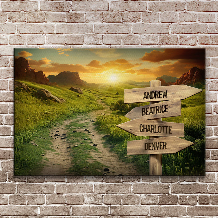 Winding Road Family Names Sign