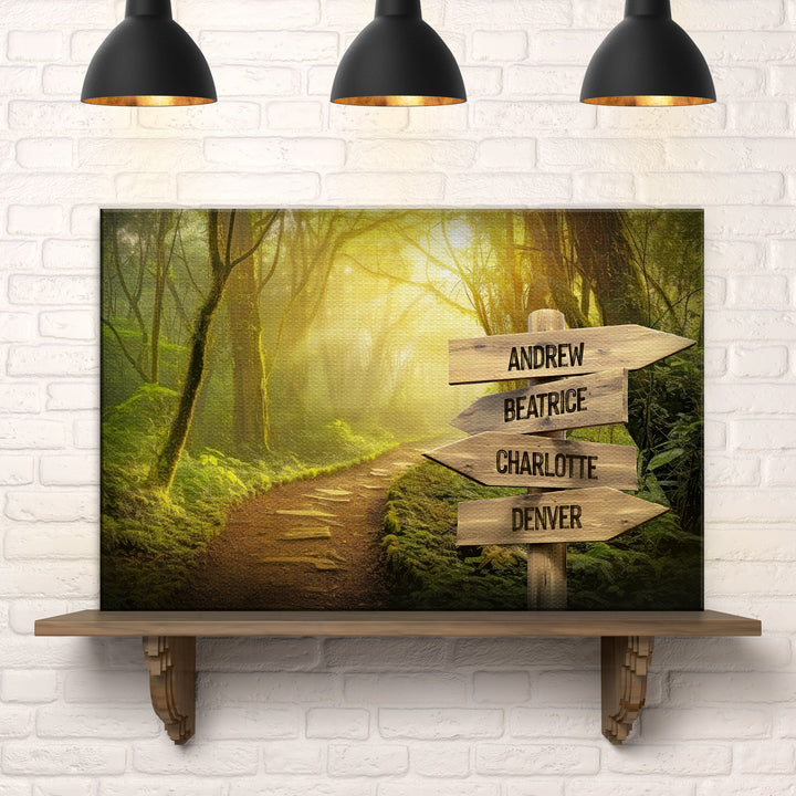 Overhang Road Family Names Sign