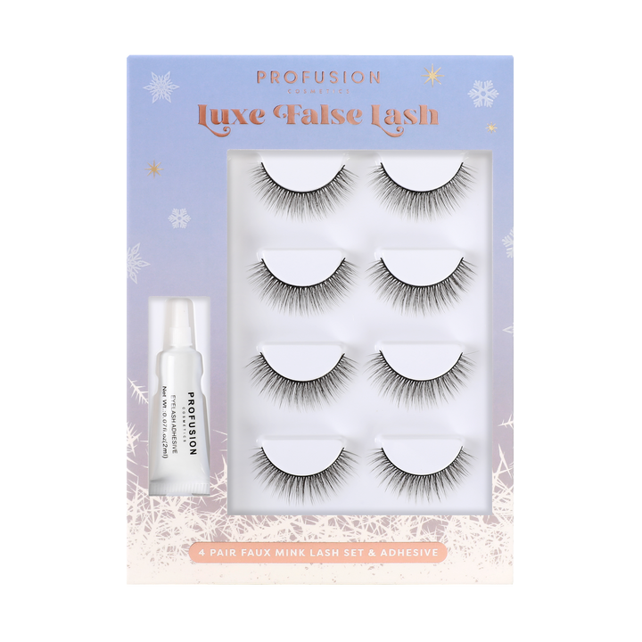 Frosted Snow Sparkle | 4 Pair Luxe False Lash Set