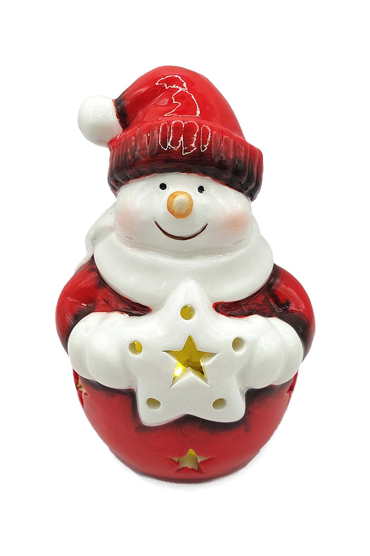Jolly Snowman Christmas Ceramic Ornament by Wizardi F07N7-5