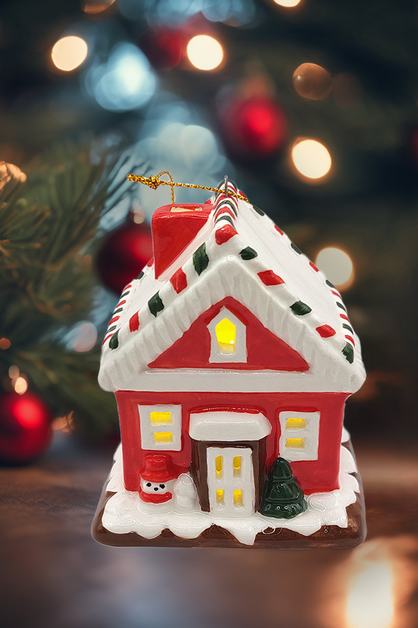 Mini House Christmas Ceramic Ornament by Wizardi F07N7-11