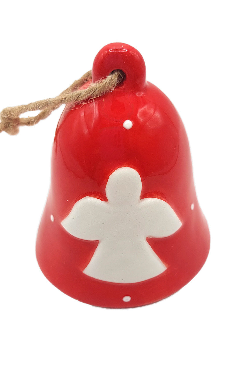 Angel Bell Christmas Ceramic Ornament by Wizardi F07N7-26