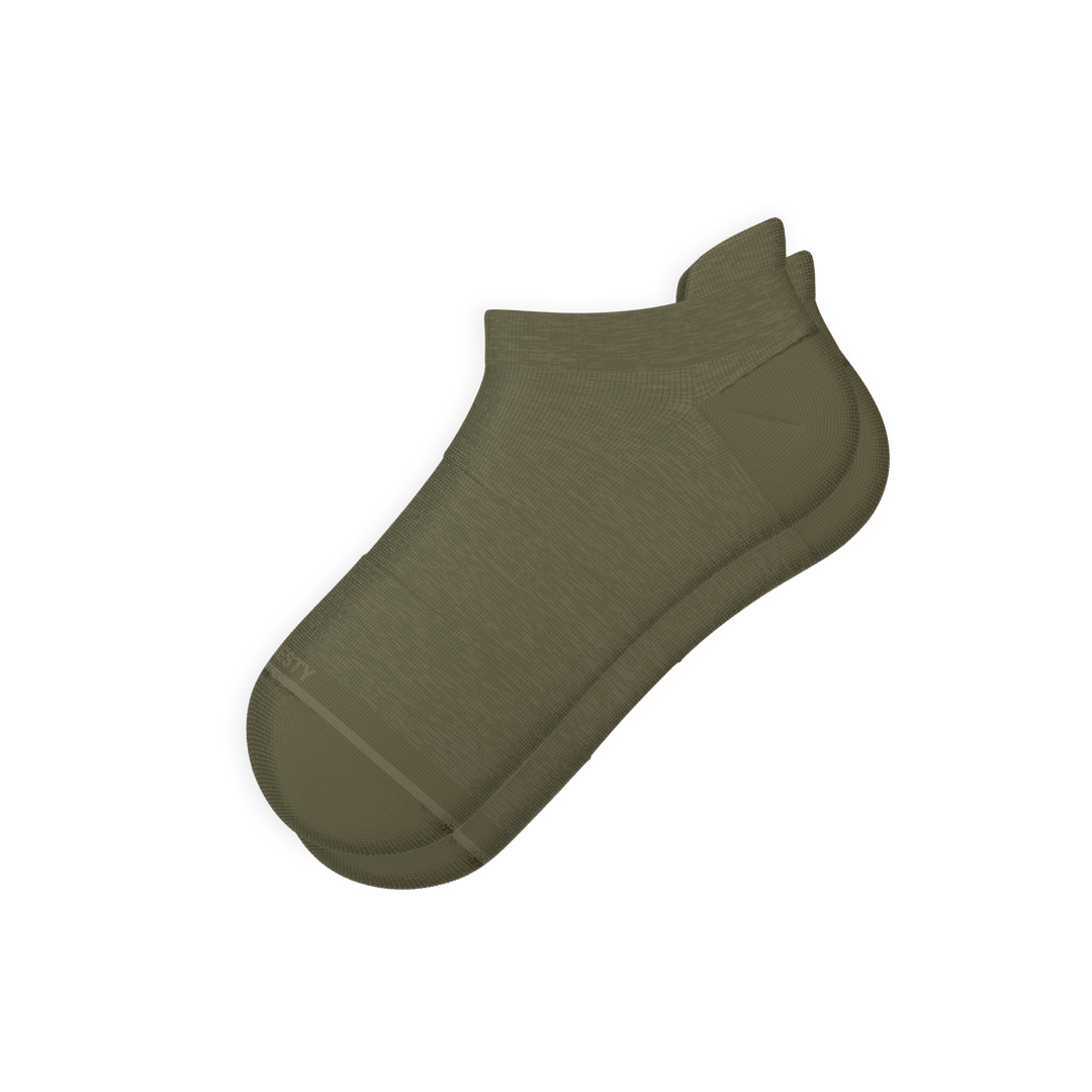 The Fields Of Green | Oil Green Heel Hammock™ Ankle Socks