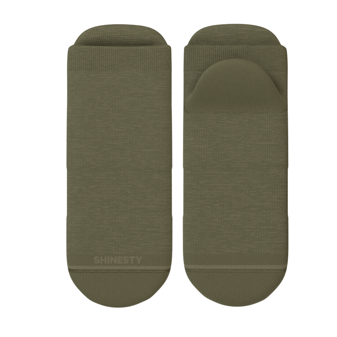 The Fields Of Green | Oil Green Heel Hammock™ Ankle Socks