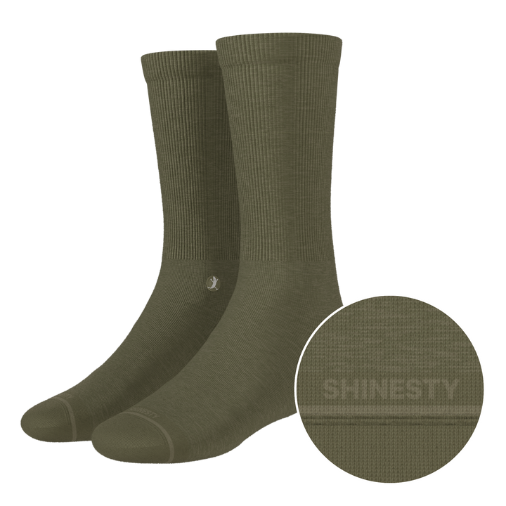 The Fields Of Green | Oil Green Heel Hammock™ Crew Socks