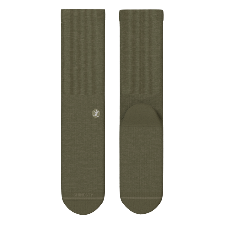 The Fields Of Green | Oil Green Heel Hammock™ Crew Socks