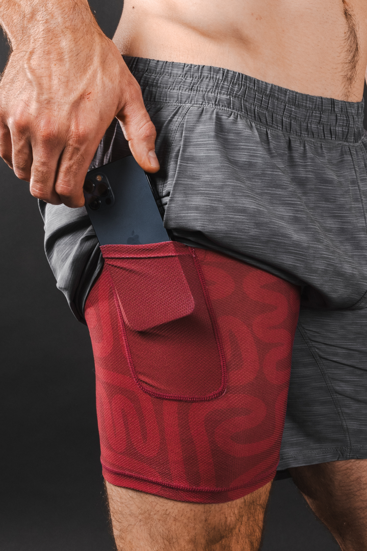 The Finish Line | Grey and Red Ball Hammock® 7 Inch Athletic Shorts