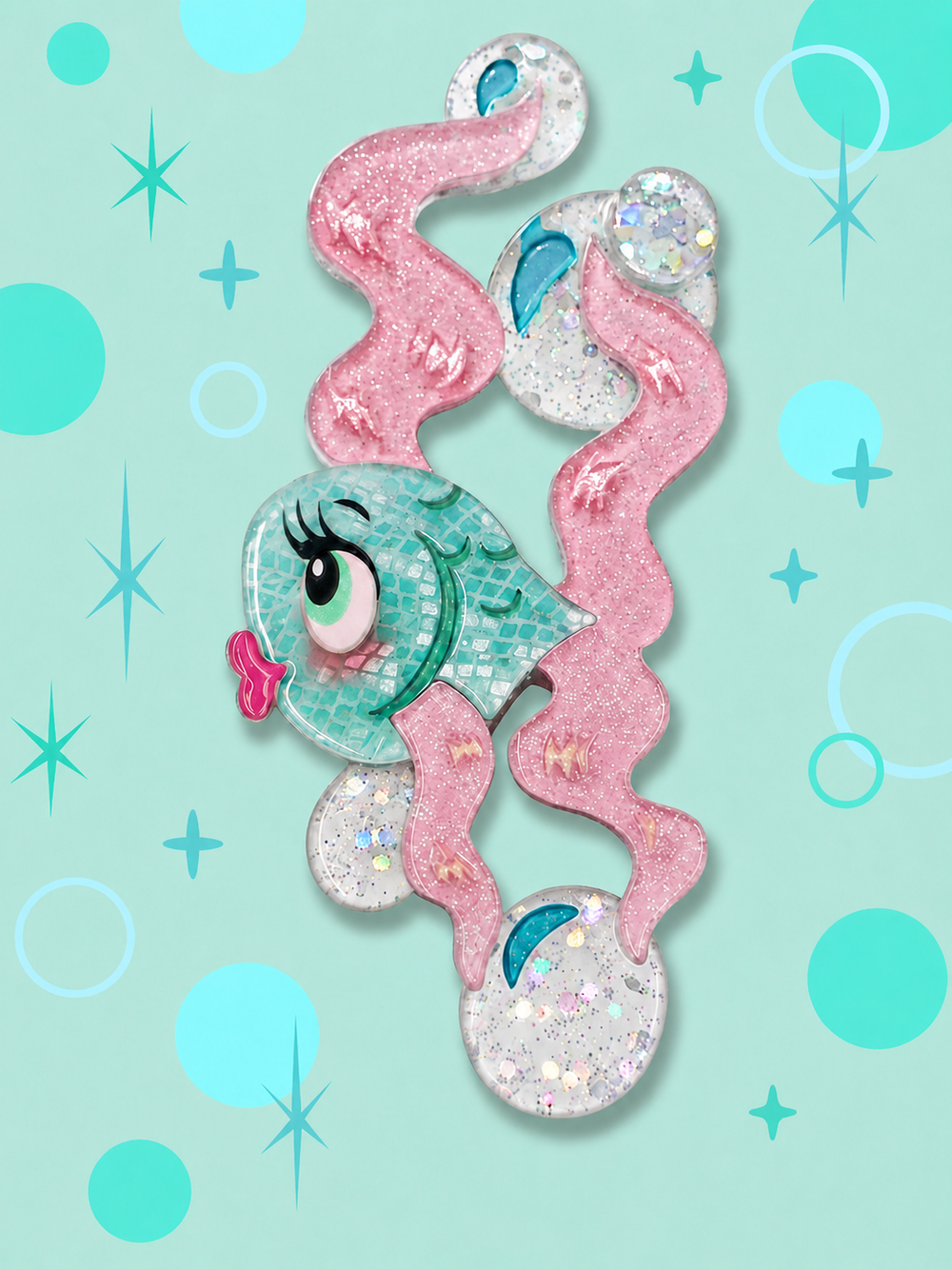 Fishy Kisses Brooch by Miss Fluff x Lipstick and Chrome Tiki
