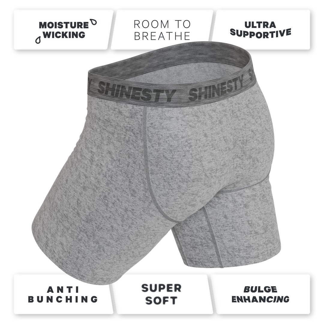 The Flintstone | Heather Grey and Black Ball Hammock® Boxer - Long Leg