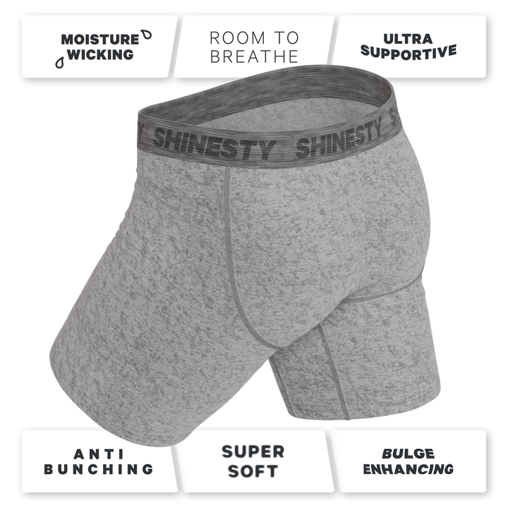The Flintstone | Heather Grey and Black Ball Hammock® Boxer - Long Leg