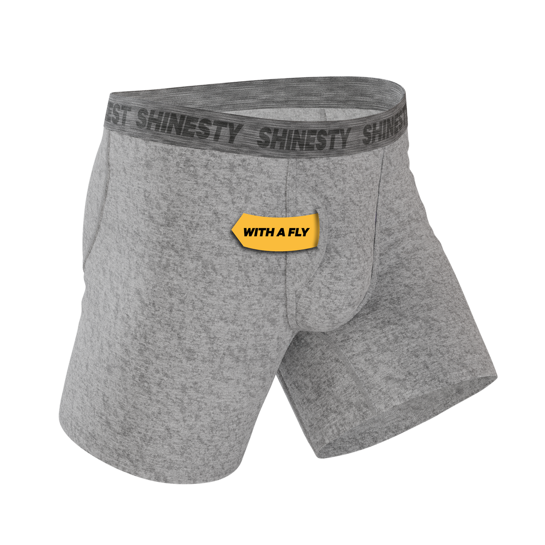 The Flintstone | Heather Grey and Black Ball Hammock® Pouch Underwear With Fly
