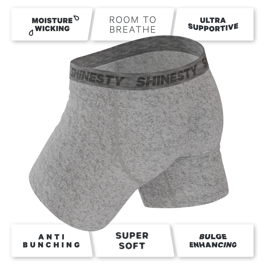 The Flintstone | Heather Grey and Black Ball Hammock® Pouch Underwear With Fly