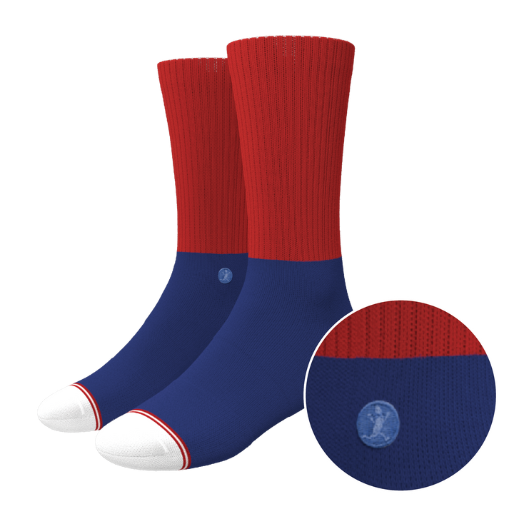 The Fourth | Patriotic Red and Blue Heel Hammock™ Crew Socks