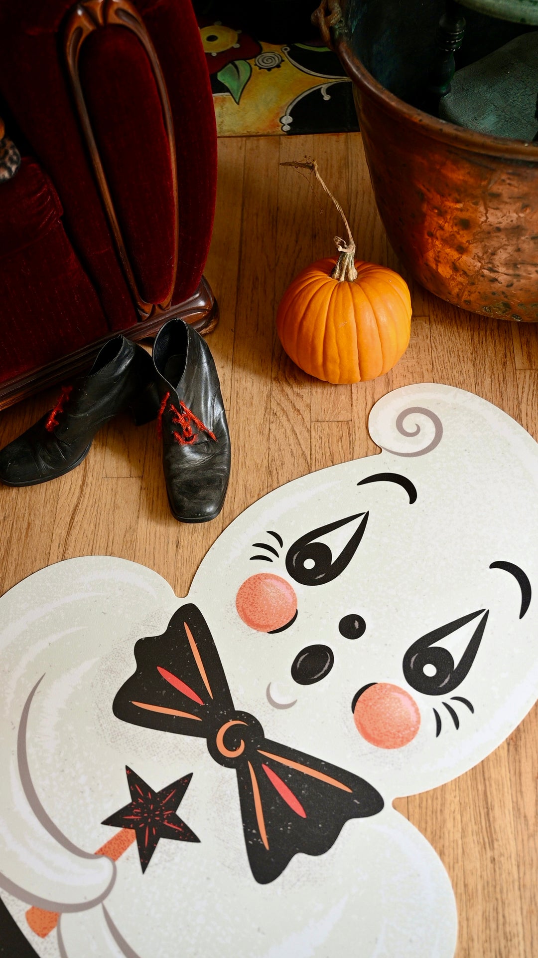 Ghostie in Caudron 56" Die Cut Vinyl Halloween Floor Decor by Johanna Parker