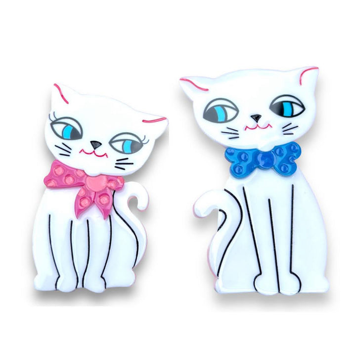 Hank & Hope Howard 2 Piece MCM Cats Brooch Set by Lipstick & Chrome