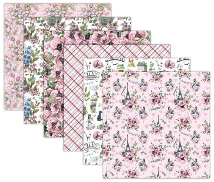 Romantic Story Scrapbook Paper Pack. 12 Sheets of 15.2x15.2cm Heavyweight Paper Pad F07M2-3 AC230312-06