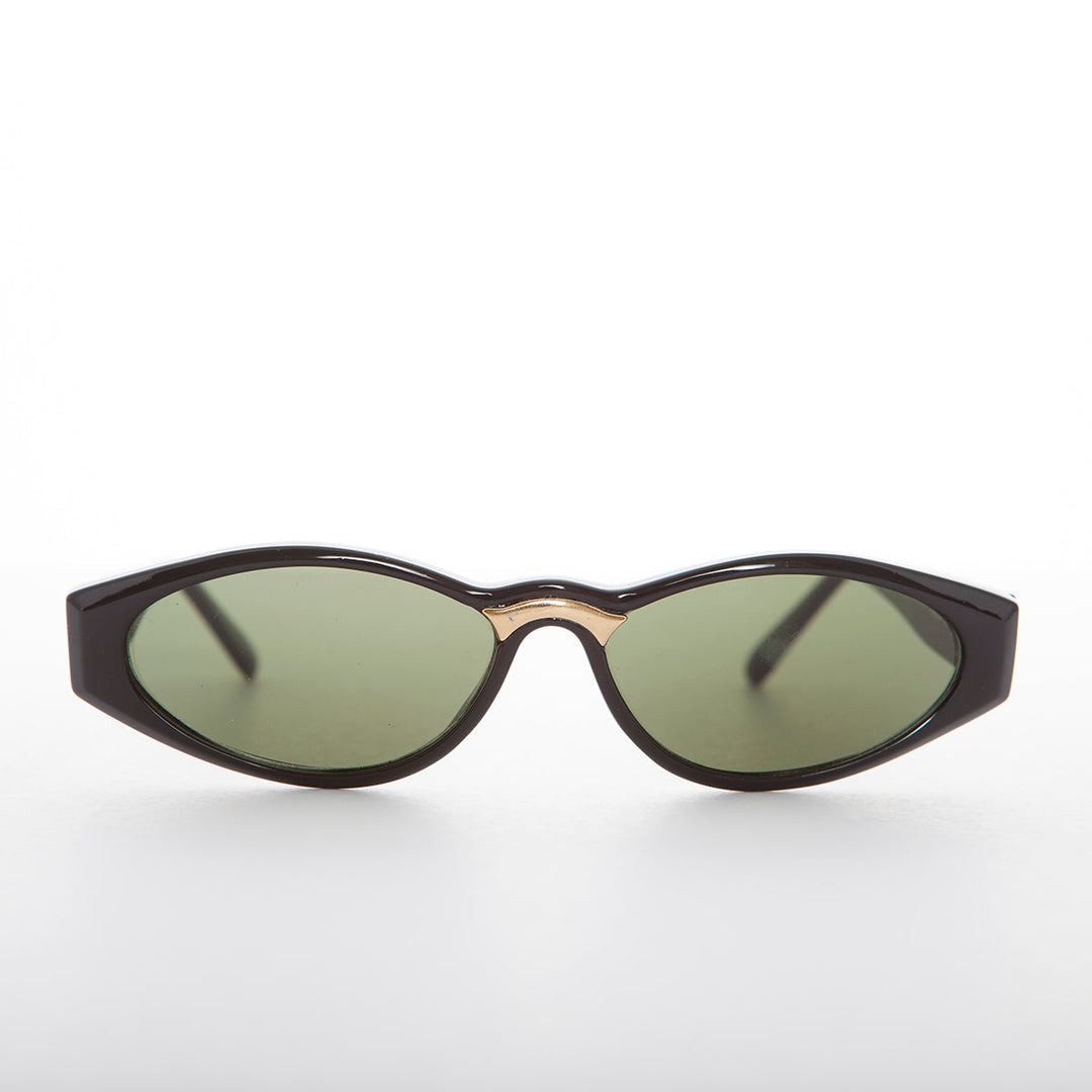 Sleek 90s Vintage Sunglass with Gold Detail - Gala