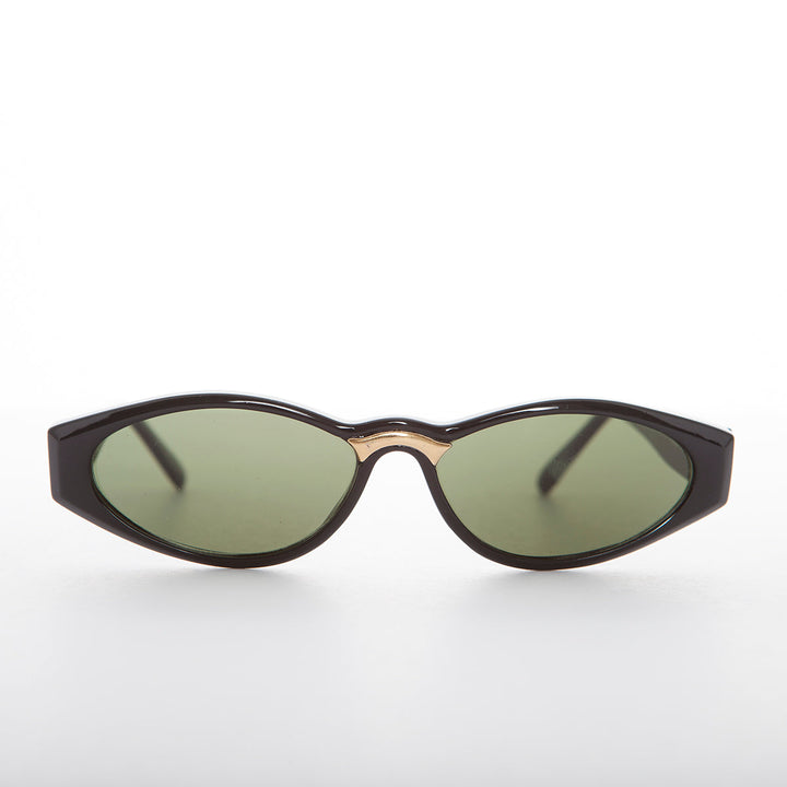 Sleek 90s Vintage Sunglass with Gold Detail - Gala