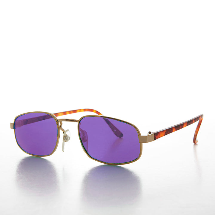 Rectangular Sunglasses with Colored Tinted Lens - Jerry