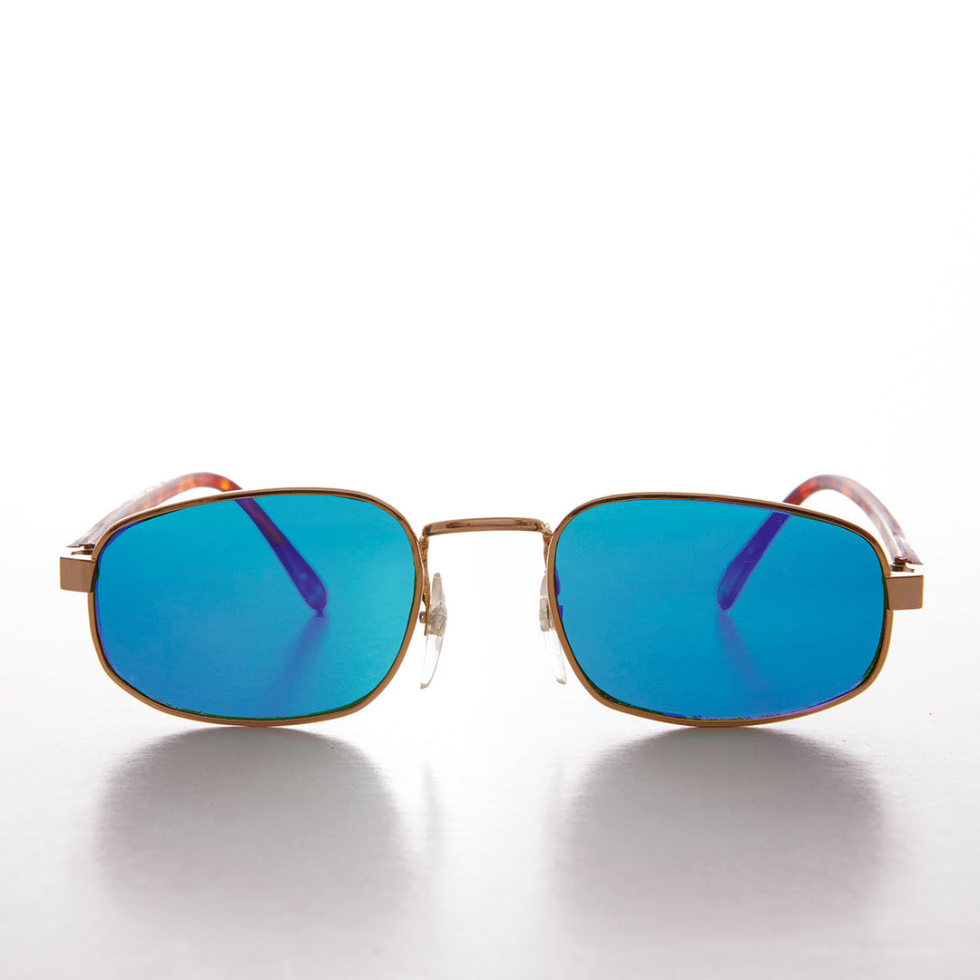 Rectangular Sunglasses with Colored Tinted Lens - Jerry