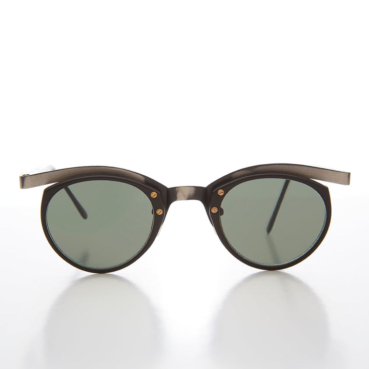Unique Round Edgy Floating Rim Sunglass - Gavi