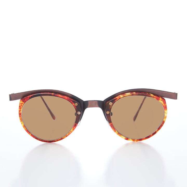 Unique Round Edgy Floating Rim Sunglass - Gavi