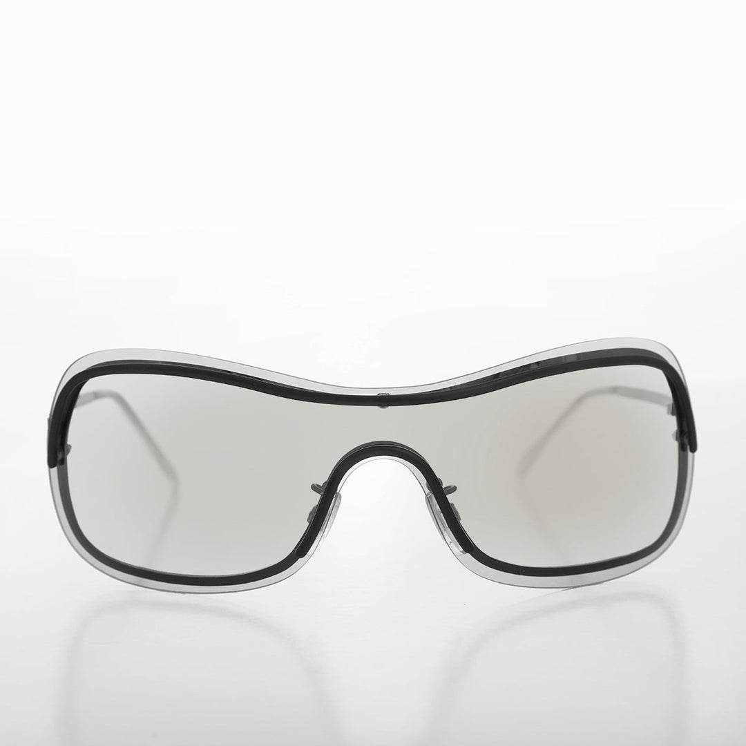 Y2K Shield Wrap Around Sunglass - Glam