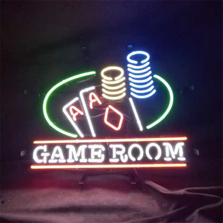 Gaming Table Poker Jetton Game Room Neon Signs