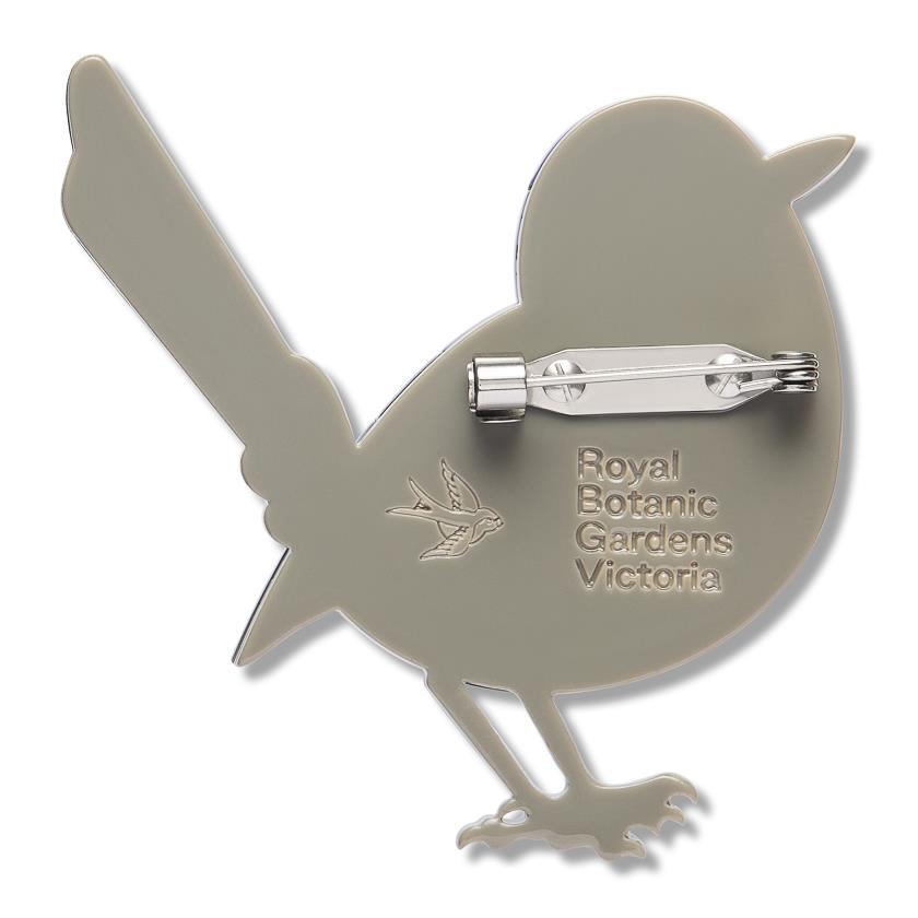Superb Fairy Wren Brooch – Erstwilder x Royal Botanic Gardens Victoria collector's tin packaging