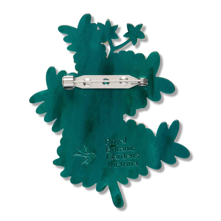 Sunshine Wattle Brooch – Erstwilder x Royal Botanic Gardens Victoria collector's tin packaging
