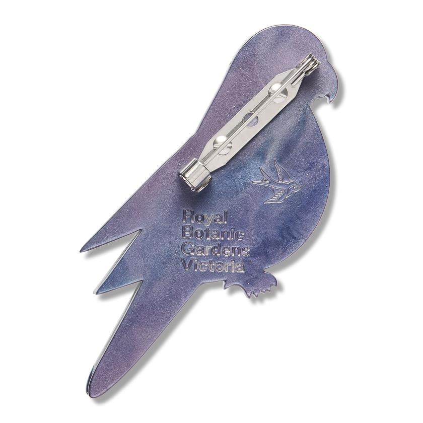 Eastern Rosella Brooch – Erstwilder x Royal Botanic Gardens Victoria collector's tin packaging