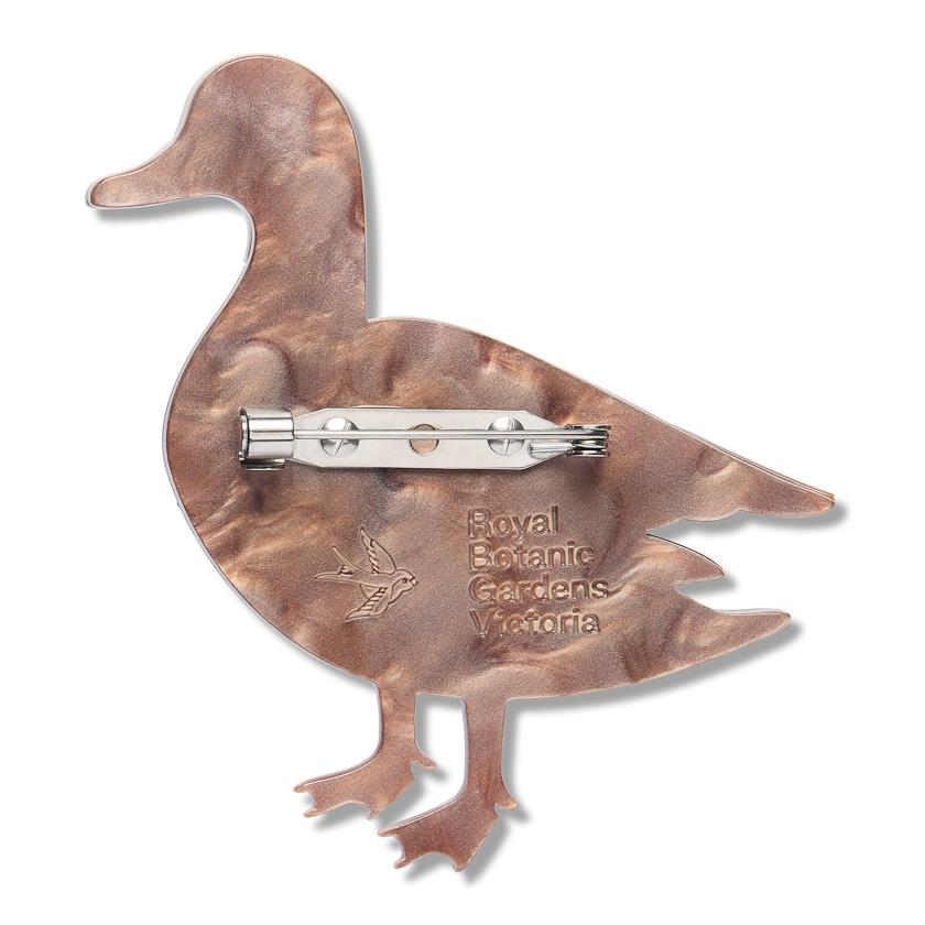 Pacific Black Duck Brooch – Erstwilder x Royal Botanic Gardens Victoria collector's tin packaging