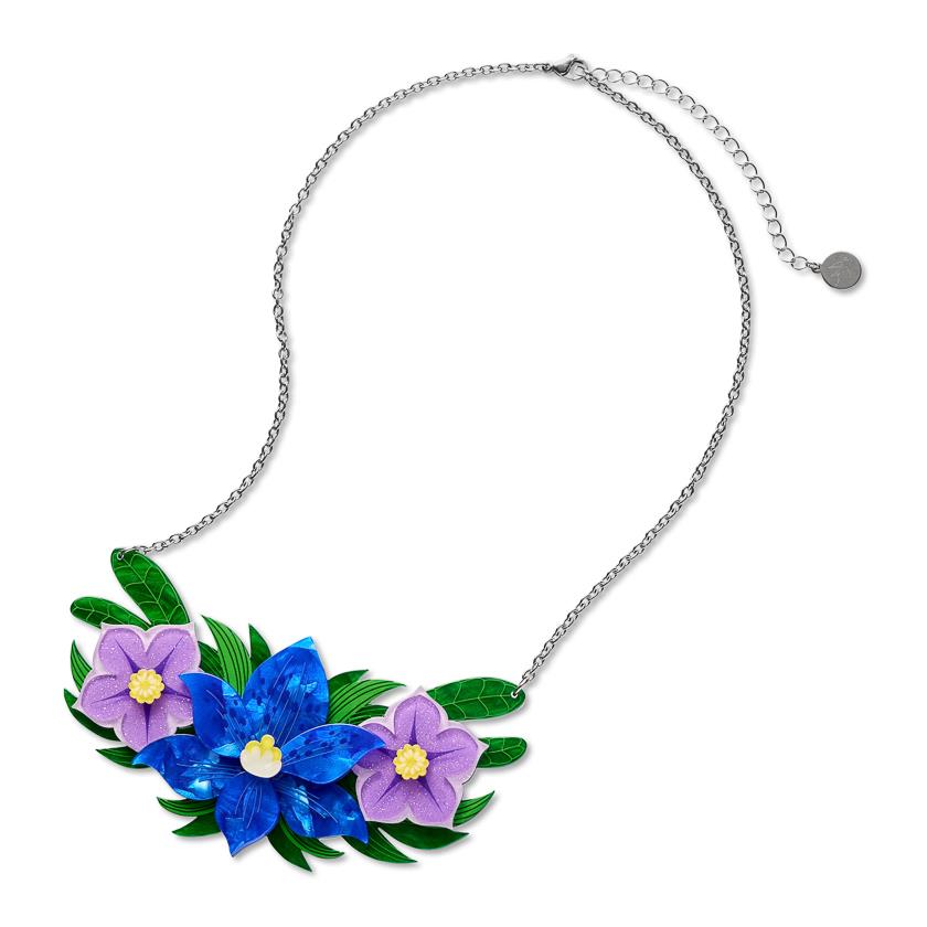 Garden in Full Bloom Necklace reverse showing chain length and lobster clasp
