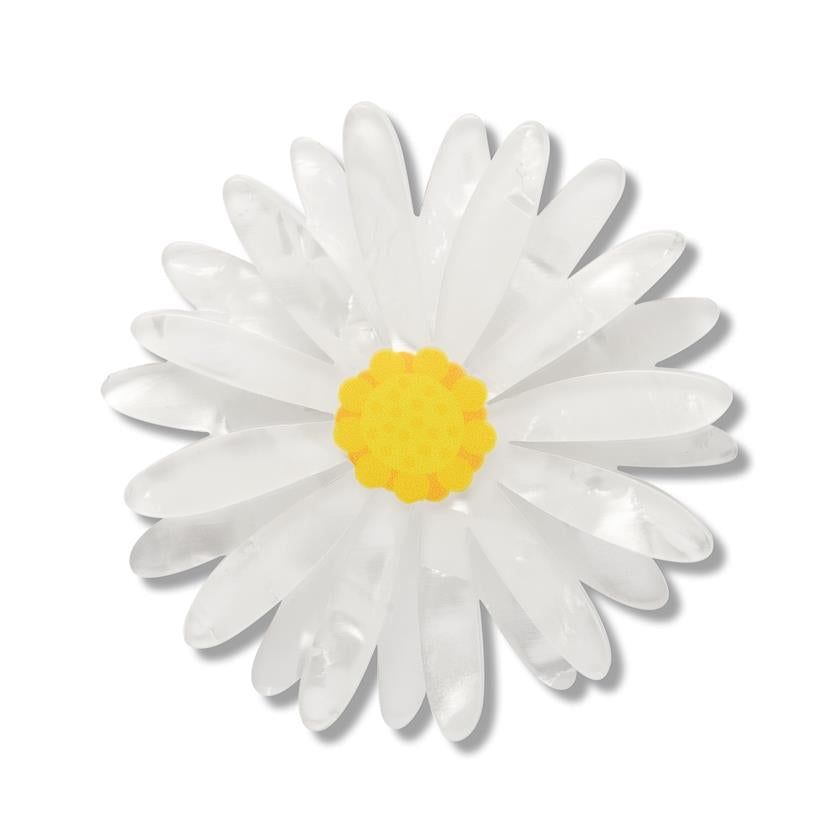 Cut-leaf Daisy Simplified Mini Brooch reverse side showing gold-tone pin clasp detail