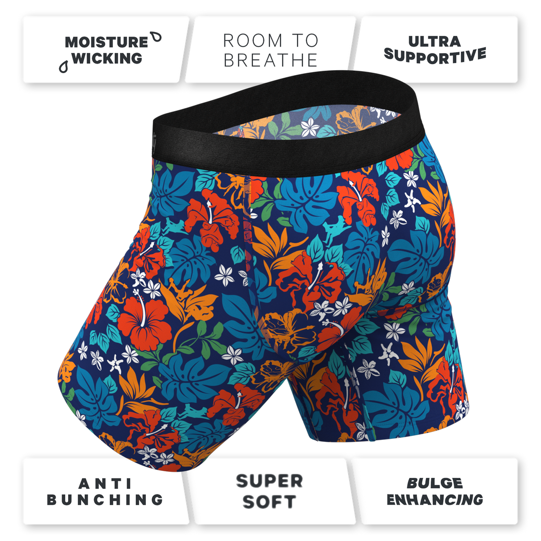 The Get Lei'd | Naughty Tropical Long Leg Ball Hammock® Pouch Underwear With Fly