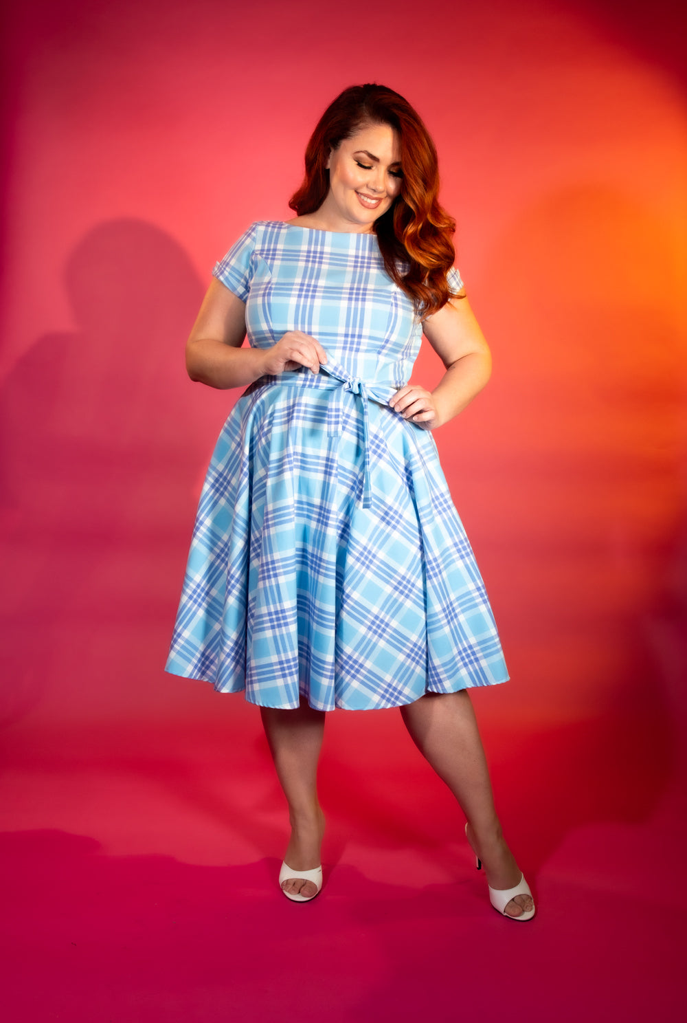 Melody Dress - Light Blue Plaid