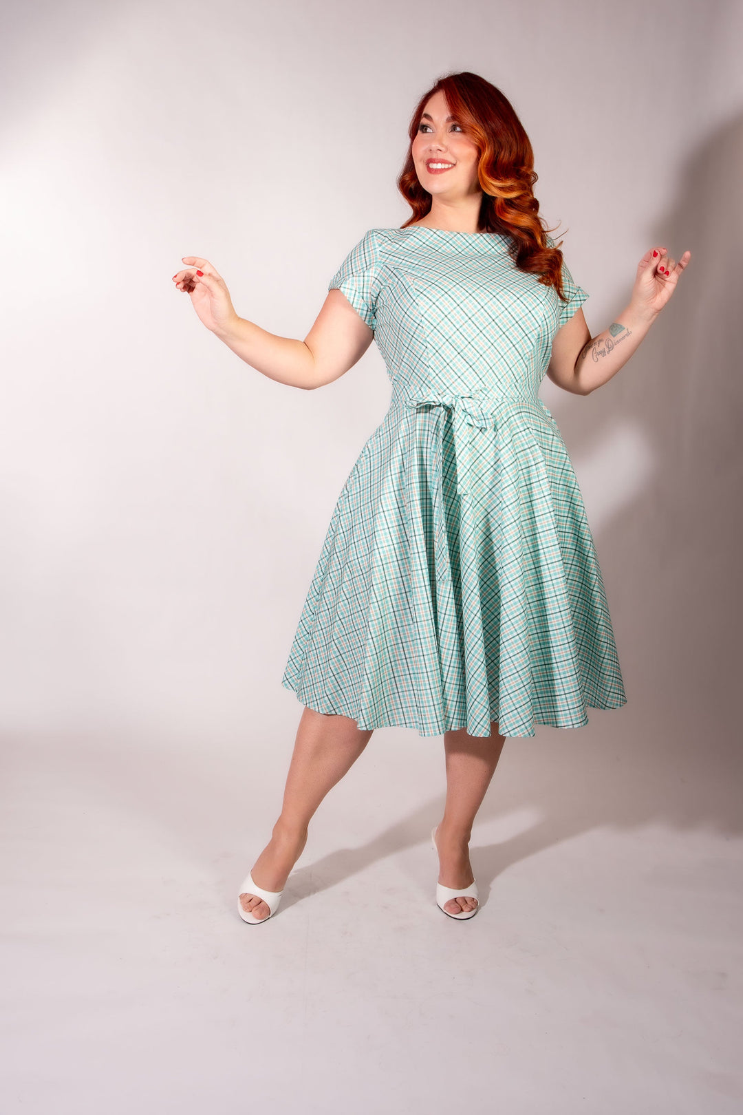 Melody Dress - Robin's Egg Bias Plaid