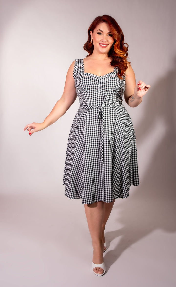 Sadie Dress - Black Gingham