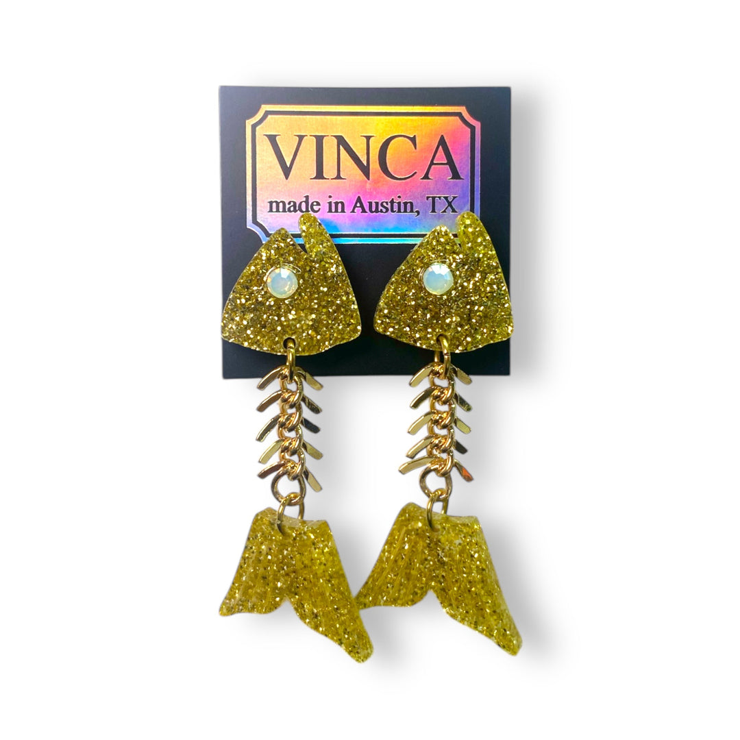 Gill-ty Pleasure Fish Bone Earrings