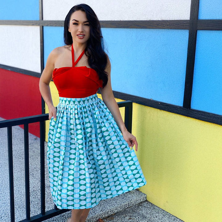 Gloria Pleated Retro Circle Skirt