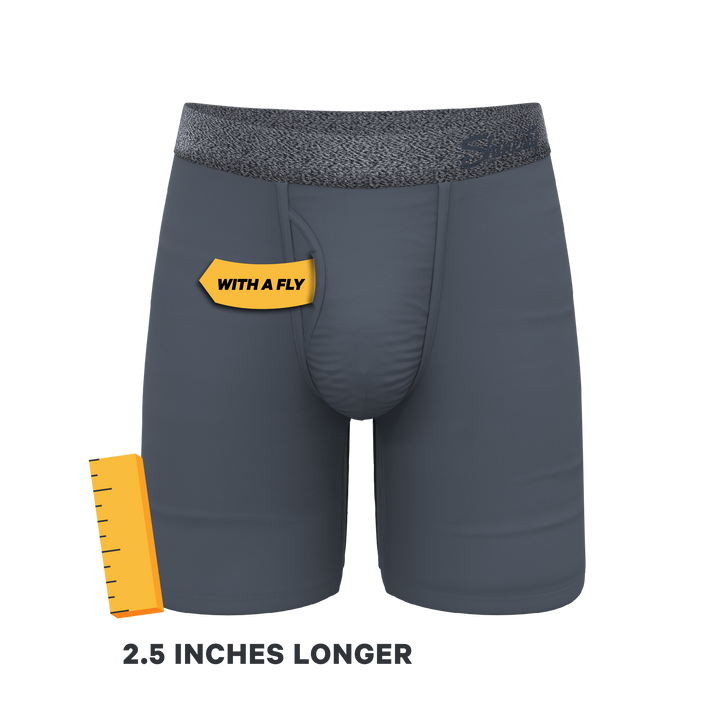 The Graphite | Tonal Grey Long Leg Ball Hammock® Pouch Underwear With Fly