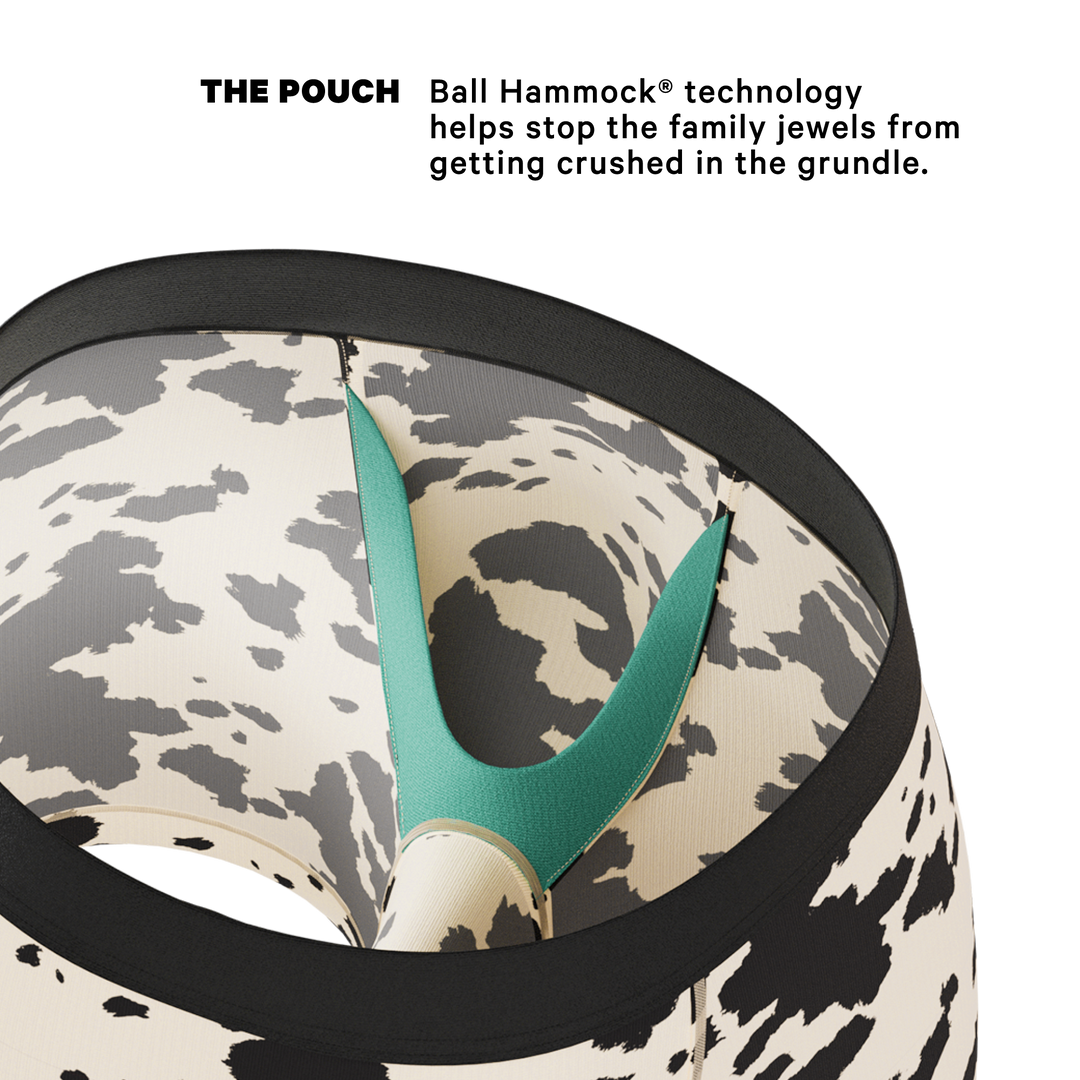 The Graze Escape | Cow Hide Fringe Ball Hammock® Pouch Underwear