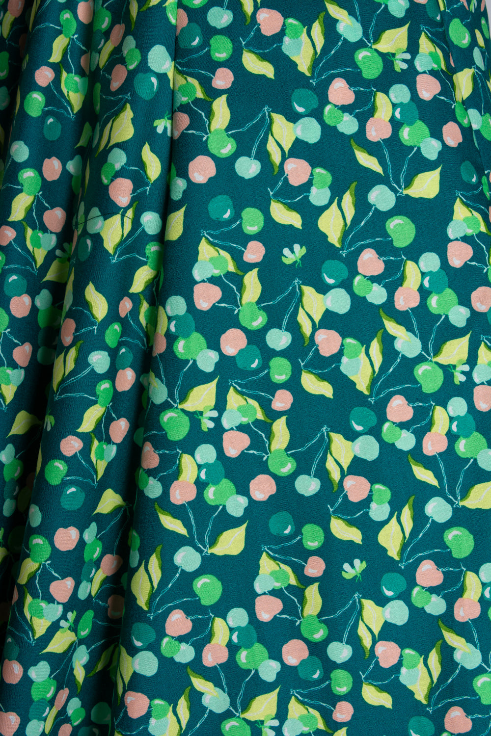 Marie Dress - Green Cherries *sale