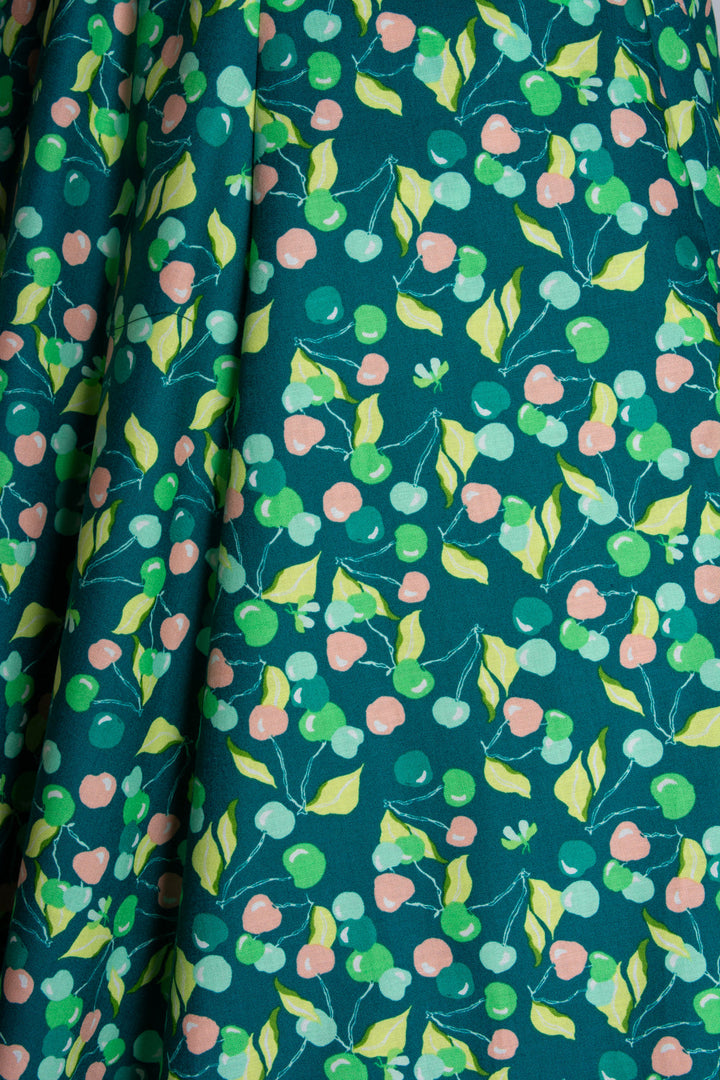 Marie Dress - Green Cherries *sale